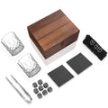 Reusable Stainless Steel Whisky Whiskey Stones Rocks Glasses Set with Stone Coasters Wooden Gift Box for Men for Bar Use