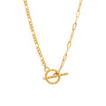 Chris April 316L Stainless Steel Figaro t bar Toggle Clasp Necklaces for Women