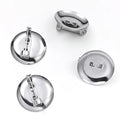 316 Factory Direct Round Steel Lapel Blank Border Safety Locking Clasp Base Brooch Back Badge for Jewelry Findings Components