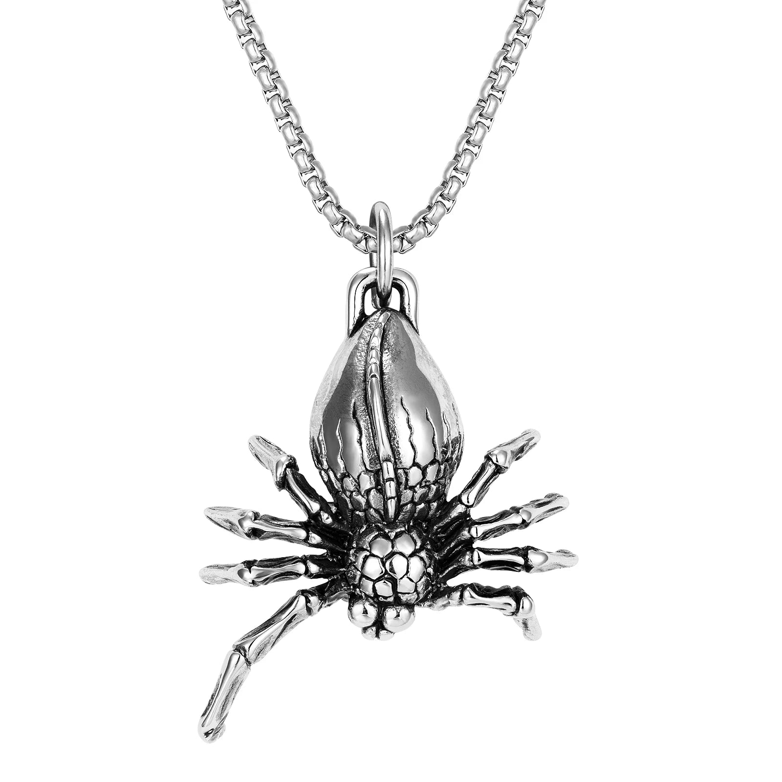 Fast Shipping Men's Jewelry Spider Pendant Silver Man Necklace Custom Stainless Steel Necklace for Man