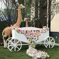 Mobile Street Shop Store Pink White Candy Cart Flower Dessert Cart for Wedding Party Decoration