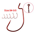 Wholesale Red Rig Worm Crank Hook Pointed Bleeding Bait Wide Belly Hooks for Soft Plastic Lure Bass Fishing Hook Tackle