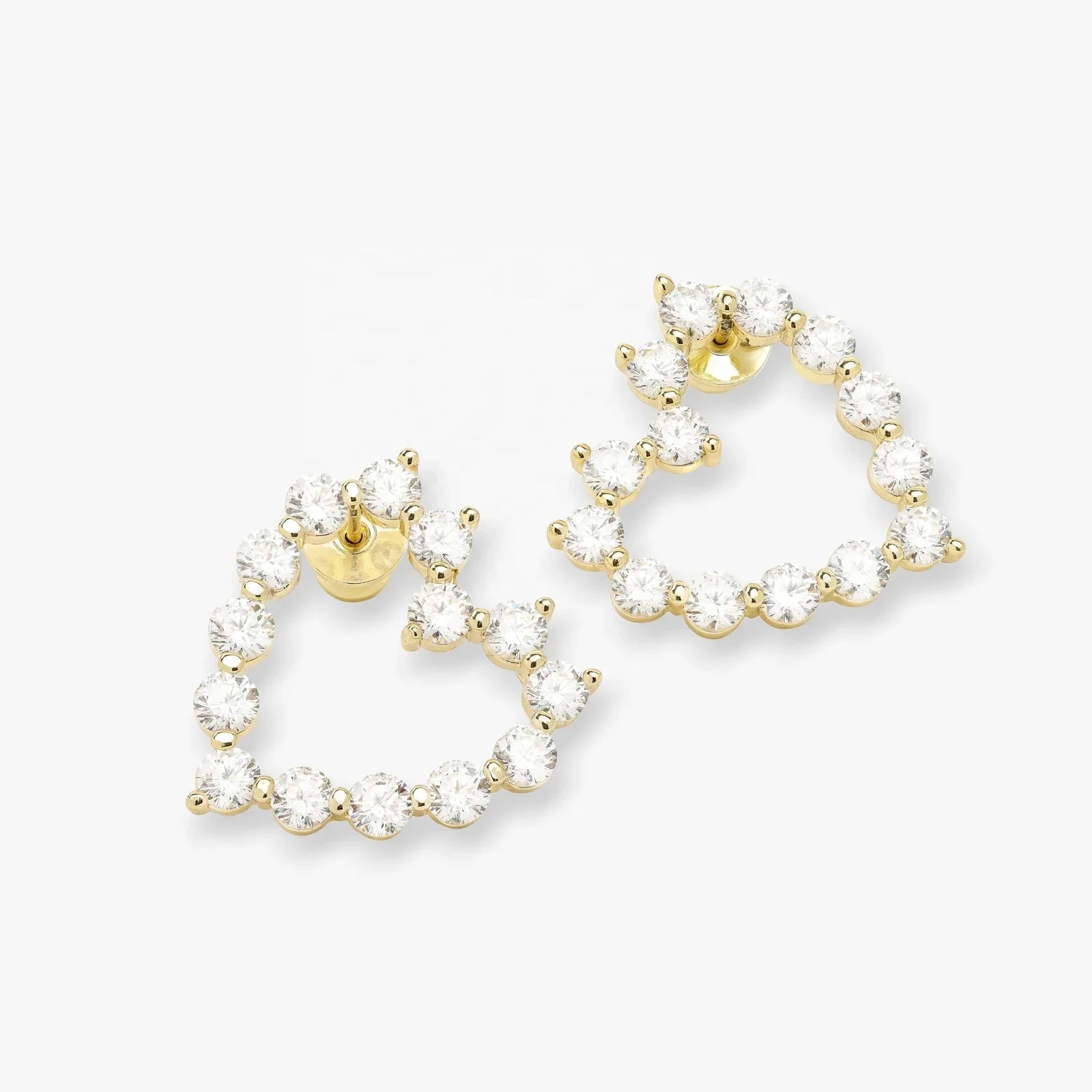 LOZRUNVE 18k Gold Jewelry Wholesale Large Diamond Love Heart Stud Earring Jewelry Silver 925