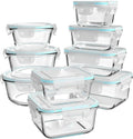 9 Pack Glass Food Storage Containers with Lids Meal Prep Containers for Food Storage  BPA Free Leak Proof