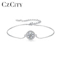 CZCITY Chain Fashion Designer Charm 925 Korean Sterling Silver Bangle Diamond Sliver Moissanite Bracelet