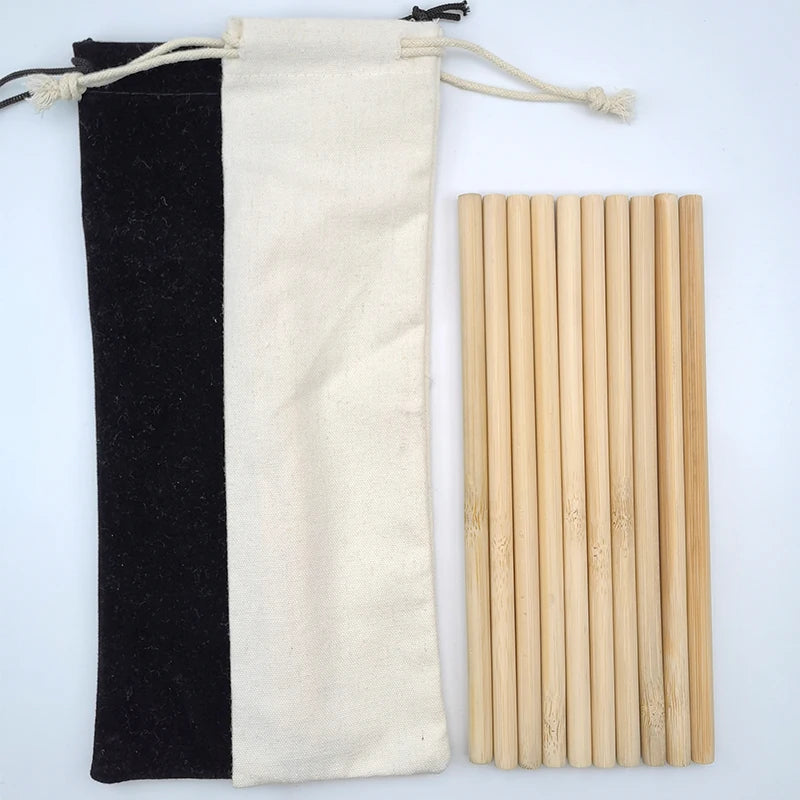 Wholesale Customizable Eco-Friendly 100% Natural Bamboo Straws Custom Logo Biodegradable Disposable Giveaways OEM Service YZYW