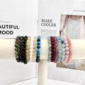 Fashion Jewelry Wholesale Polished 8mm Gem Stones Bead Mixed Material Elastic Crystal Bracelet for Gifts