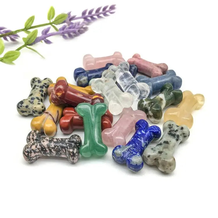 Wholesale Natural Rose Quartz Mini Bones Mix Material Crystal Craft Hand Made Gemstone Carving for Decoration and Gifts
