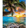 Diy Painting by Numbers for Adults Kits Sunset Seascape Picture Wall Art Paint on Canvas Starter Kit for Home Decors Diy