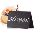 Custom Reusable Plastic V Shape Chalkboard Label Place Cards Black 1mm Thick 4x3 Inch Wedding Party Events Tabletop Buffet