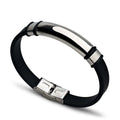 Stainless Steel Silicone Men's Couple LOGO Custom Bracelet