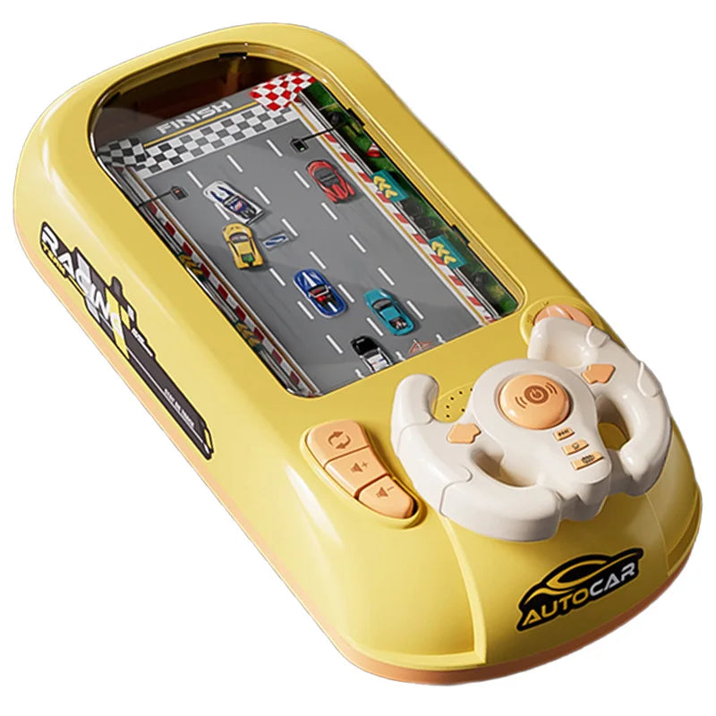 Interactive Educational Kids Tabletop Family Games Portable Plastic Toys Music Car Racing Adventure Simulation Steering Wheel