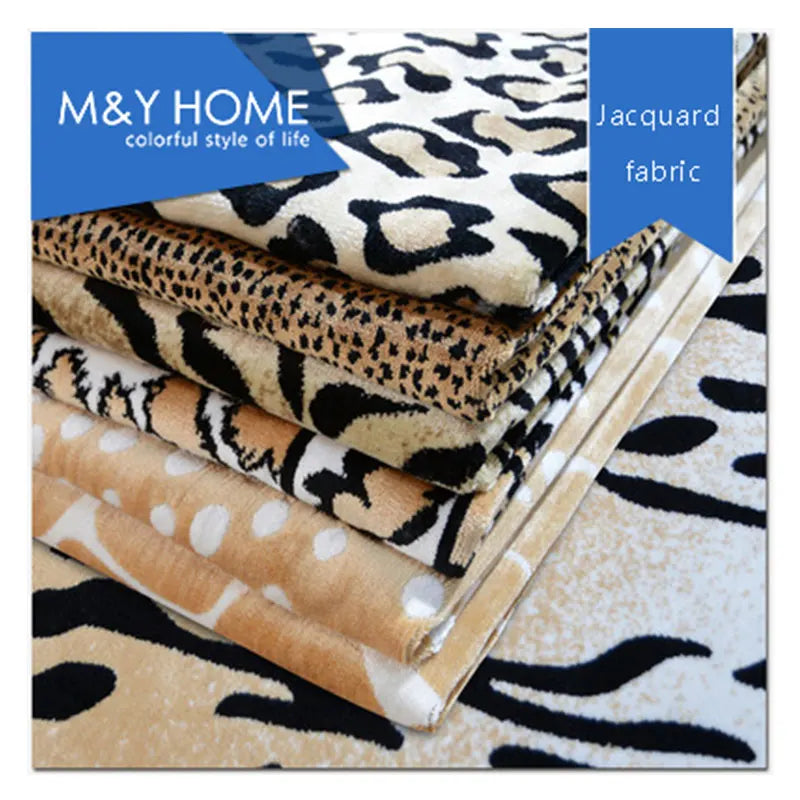 M&Y Luxury OEKO-TEX Certified Flame Retardant Jacquard Fabric 1 Meter Thick Woven Yarn Dyed Leopard Tiger Polyester Viscose