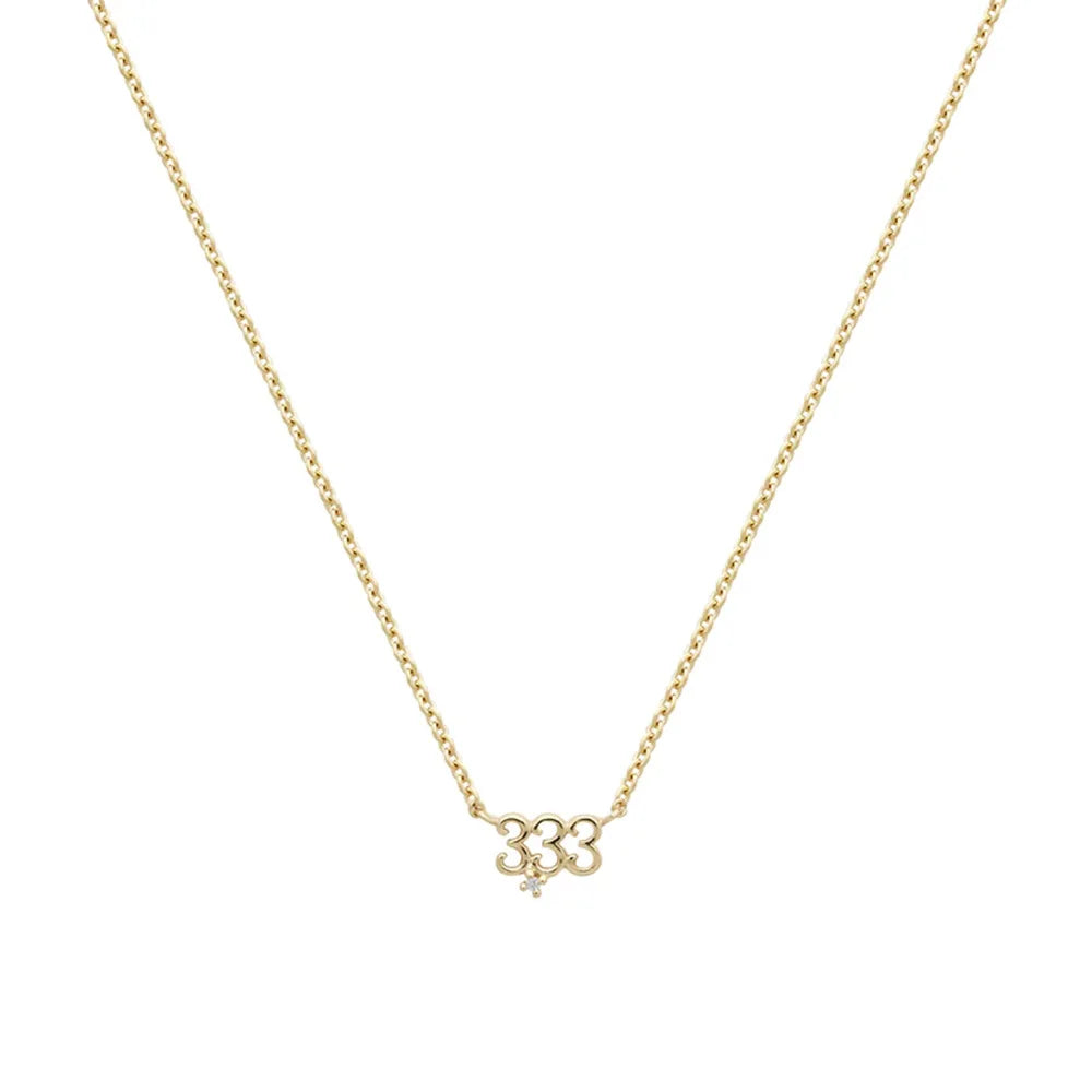 INS Hot Sale 925 Sterling Silver Women Necklace Angel Number Zircon 111 333 444 777 Gold Plated Necklaces