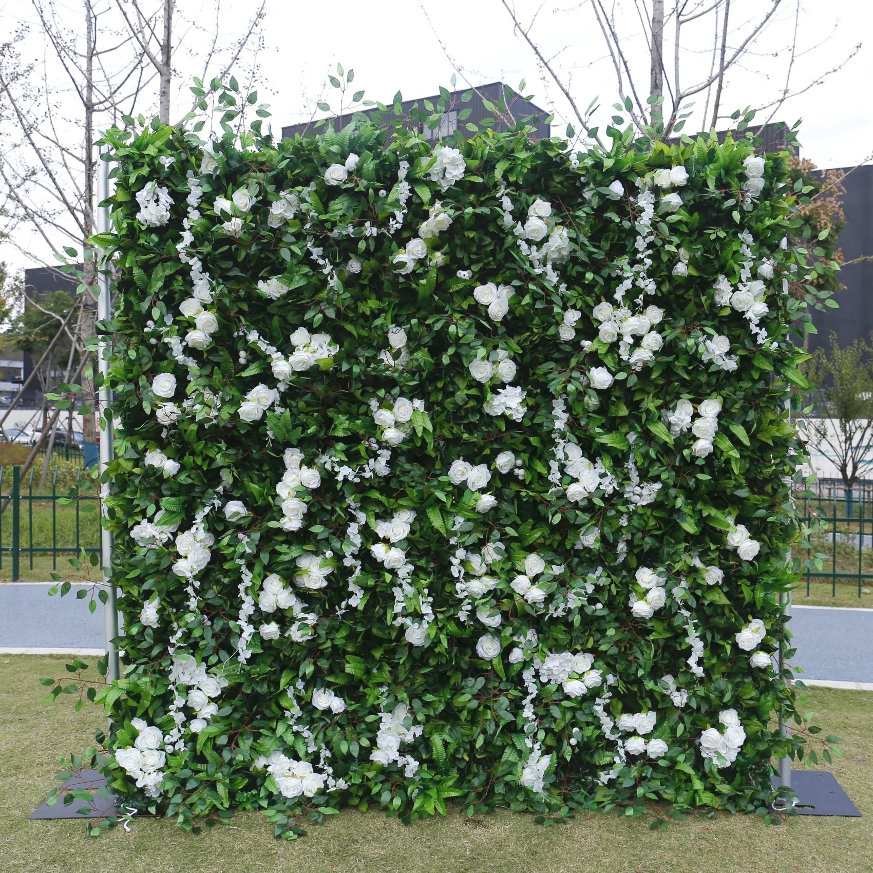 Bride to Be Party Decorations Events Backdrop Green Grass Wall Greenery White Rose Flower Wall Flower Center Piece for Weddings