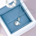 P1483 8-9mm DIY Natural  Freshwater Pearl Charm Pendant Necklace Accessory 925 Sterling Silver Jewelry for Women Without Chain