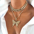 New Style Long Sweater Accessories Shiny Butterfly Necklace Clavicle Choker Chain Romantic Alloy Jewelry for Anniversaries