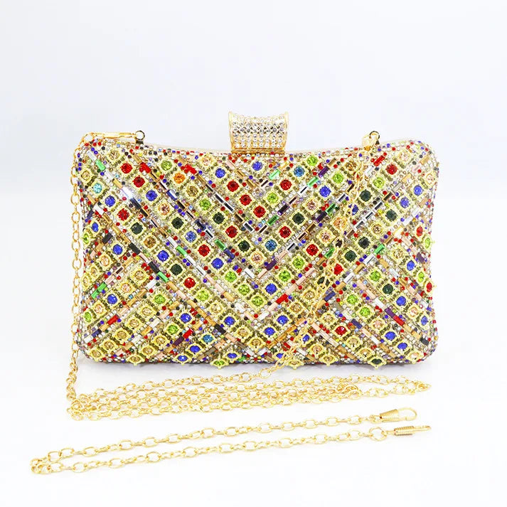 New Arrival Rhinestone-encrusted Chain Hand Holding High Sense Fashion Rhinestone Bag Messenger Dinner Bag