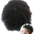 Top Grade Men's 100% Remy Indian Human Hair Lace Toupee 80%-130% Density Curly Afro Skin Light Closure for Men