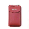 Pure Color Mobile Phone Bag Women Wallet Card Holder Messenger PU Money Purse Crossbody Shoulder Mini Bag