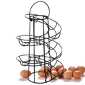 Modern Metal Egg Holder Kitchen Countertop Egg Organiser Shelf Home Kitchen Supplies Spiral Egg Storage Roller Rack