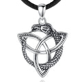 Vintage Fine Mens Jewelry 925 Sterling Silver Celtic Knot Shape Ouroboros Dragon Pendant Necklaces