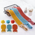 3pcs Exfoliating Mitt Set Loofah Bath Sponge Pouf Mesh Mitt Pad Back Scrubber Belt