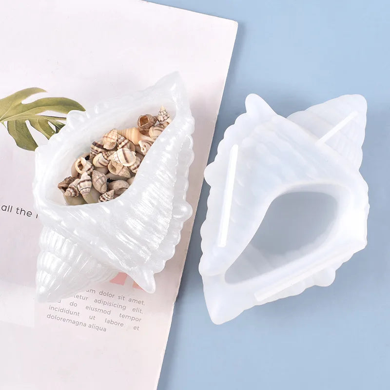 C-0198 Conch Shapes Jewelry Box Resin Mold Silicone Trinket Storage Box Resin Molds Silicon Molds for Resin Jewelry