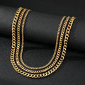 KISSWIFE Stainless Steel 18K Chain Necklace Jewelry Hip Hop Colar Cuban Cadena Kolye Gold Plated Chain for Women Men