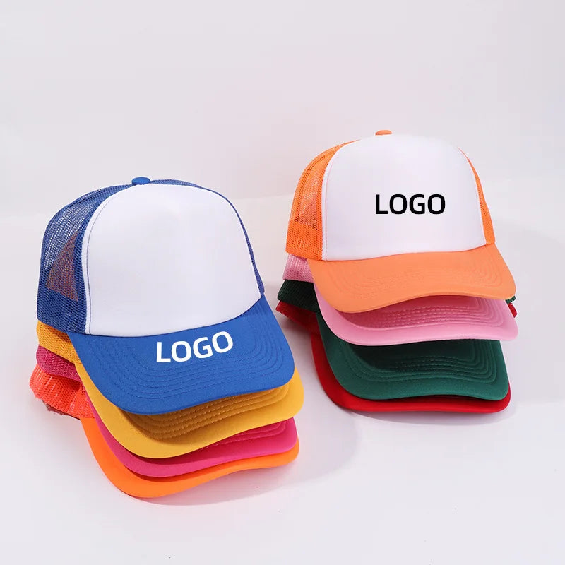 Customized Five-Panel Baseball Hat Promotional Mesh Trucker Cap Wholesale Foam Trucker Hat for Men for Performance Beach Scenes