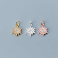 10mm Shiny 925 Sterling Silver Micro Zircon Hexagram Star Pendant Charm for Jewelry Making Supplies