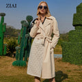 Wholesale Spring New Warm Windproof Fashion Loose Coat Lapel Windbreaker Long Splicing Thin Cotton Coat With Belt
