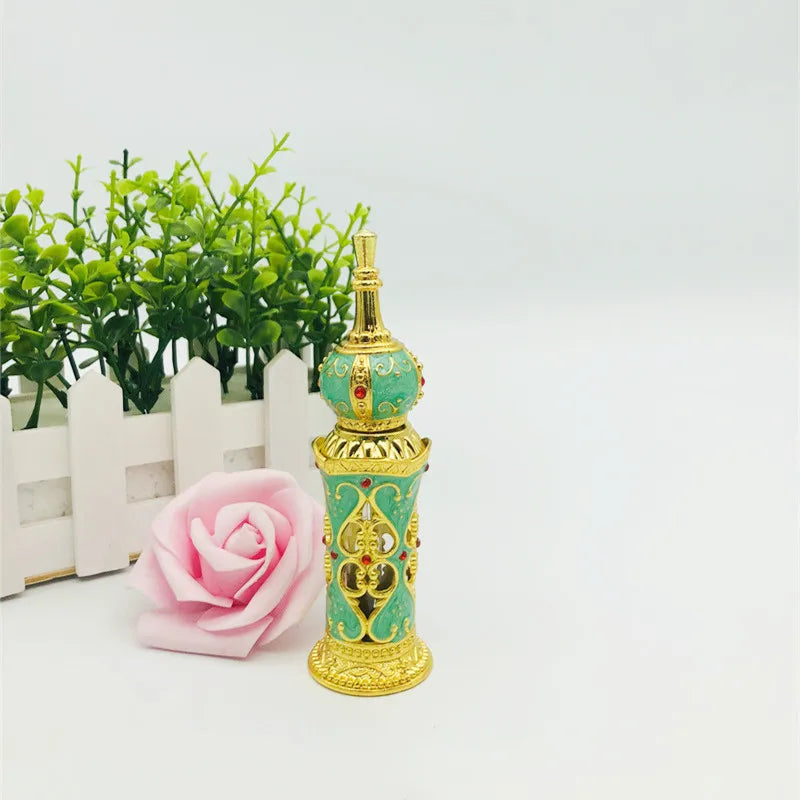 Creative New 12ml Enamel Green Blue Pink Perfume Empty Bottle Classic Luxury Empty Perfume Oil Bottle
