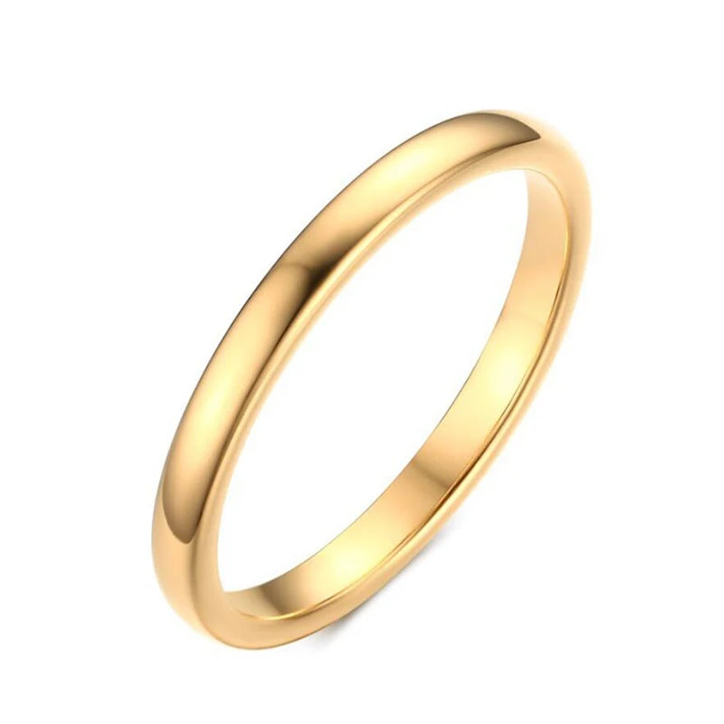2MM/3MM/4MM/6MM/8MM Women Men Basic Tungsten Carbide Wedding Ring Polish Gold Rings Without Stones
