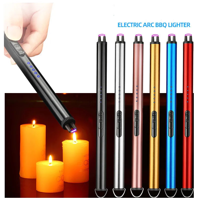 BBQ Candle Lighters Rechargeable Reuse Electric USB Lighter Flameless Grill Lighter Long for Candle Jars Custom Logo