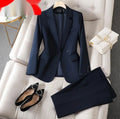 S-4XL Women's Long Sleeved Professional Suit and Pants Set Formal Work Clothes