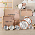 Japanese Porcelain Bowl and Plate Tableware Ceramic Under Glaze Soup Bowl Dish Gift Box Dinner Set Commercial Promotion Gifts