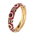 Daili Wholesale Cute Rose Gold Enamel Dark Red Gemstone Bracelet Gold Plated Bracelet for Girl Jewelry Bangle Custom Bangles