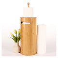 Bamboo Toilet Paper Holder with Lid Bamboo Toilet Tissue Roll Holder Toilet Wipes Dispenser Organizer Wooden Roll Paper Rack