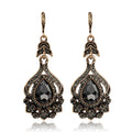 Europe and the United States New Vintage Metal Earrings Hollow Diamond Set Flower Earrings Electroplating Jewelry Wholesale