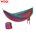 WOQI Custom Single Double Compact Durable Outdoor Printing Parachute Nylon Swing Hammock with Rope for Travel Camping