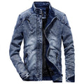 Denim Jacket Mens Winter Plus Velvet Warm Jeans Coat Fashion Classic Retro Slim Denim Jacket Casual Denim Men Clothing