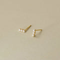 Wholesale 925 Sterling Silver Jewelry Ladies Elegant Triple Synthetic Pearl Stud Earrings Minimalist Fashion Trendy Daily Wear
