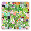 50Pcs Green Fresh Cactus Plants Graffiti Sticker For Girl Home Notebook Paper Decal Bottle Luggage Laptop Stickers