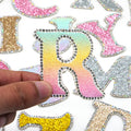 Custom Eco-Friendly Chenille Patch Letters PVC Iron-On Letter Patches with Rhinestones for Hat Decoration