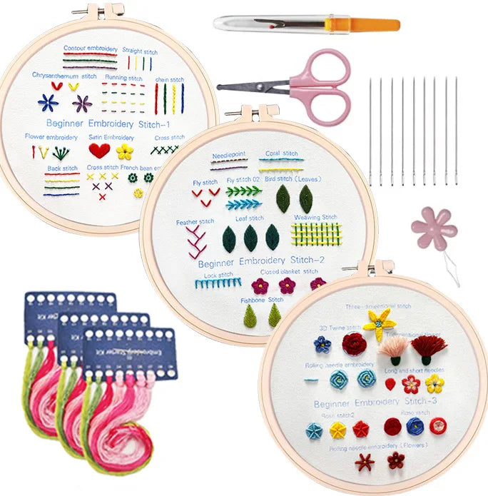 Bestseller Holiday Birthday Wedding GiftsDIY Embroidery Starter Kit Learn the Art With Cross-Stitch Materials