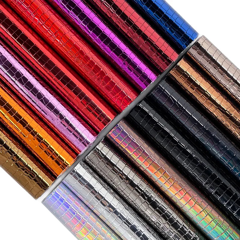 0.8mm High-Quality Mirror Effect Crocodile Faux Leather TPU Material Waterproof Embossed Leather