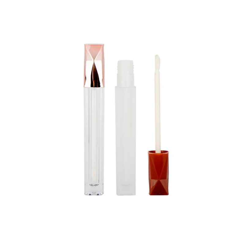 2.5ml High Quality Plastic Square Pink Customizable Color Screen Printed Empty Lip Gloss Tubes Cosmetic Custom Logo Low MOQ