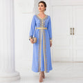 Eid Abaya Dubai Turkey Solid Color Luxury Hand Work Crystal Modest Kaftan Islamic Clothing Abaya Muslim Dresses for Women