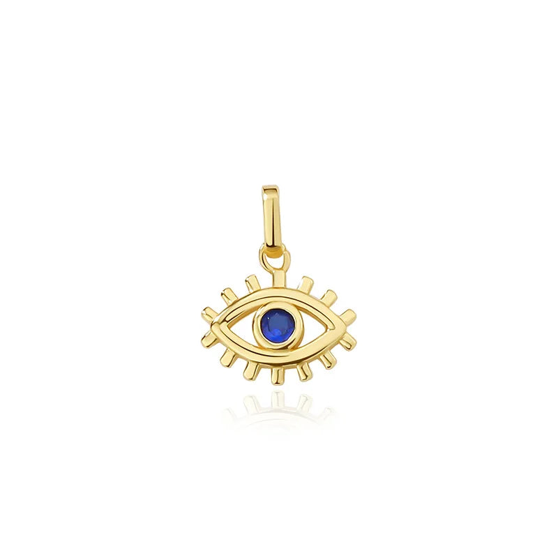 Daidan Zirconia Women Sterling Silver Necklace Evil Eye Gold Plated Pendant